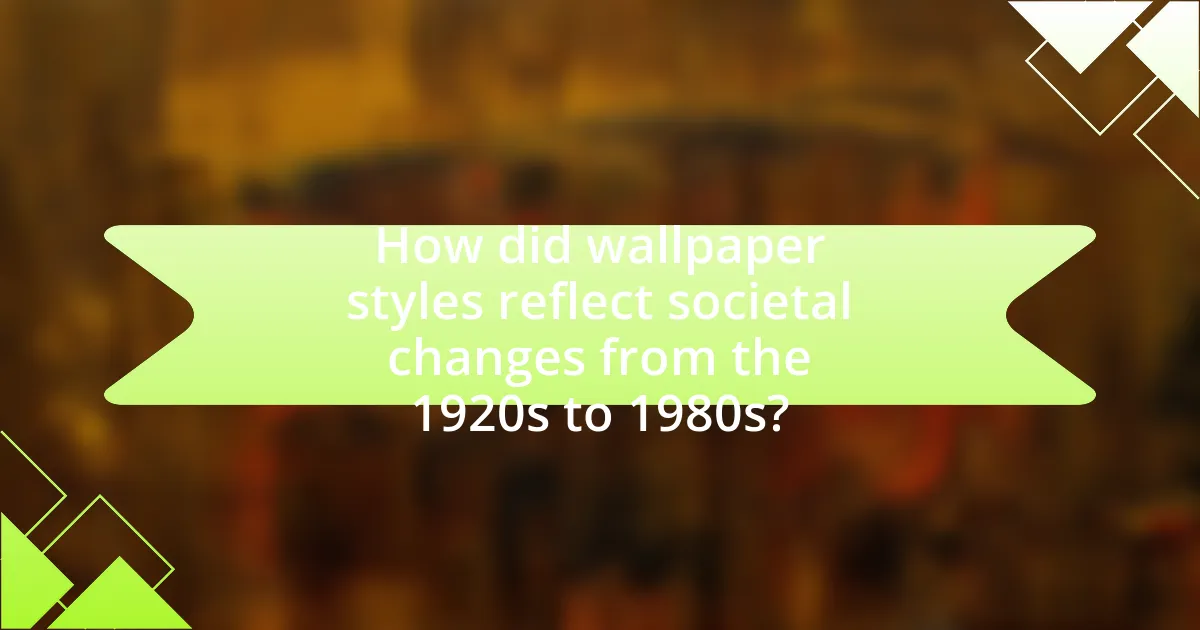 How did wallpaper styles reflect societal changes from the 1920s to 1980s?