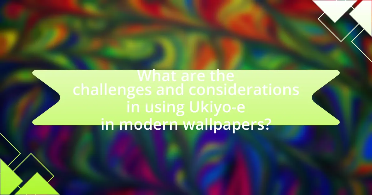 What are the challenges and considerations in using Ukiyo-e in modern wallpapers?