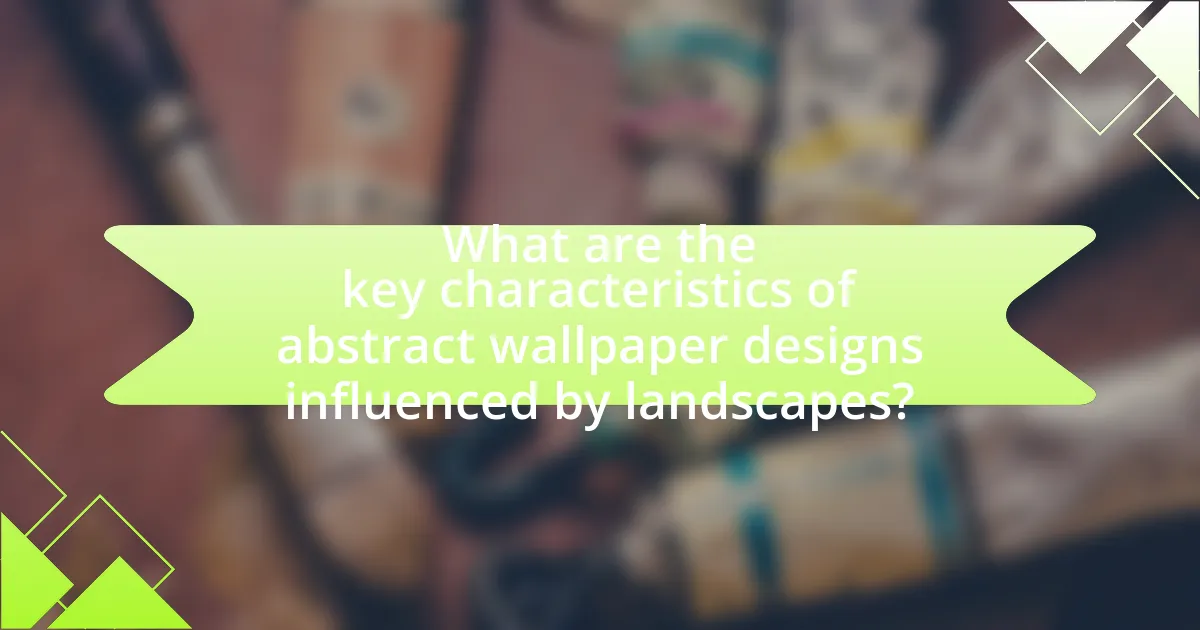 What are the key characteristics of abstract wallpaper designs influenced by landscapes?