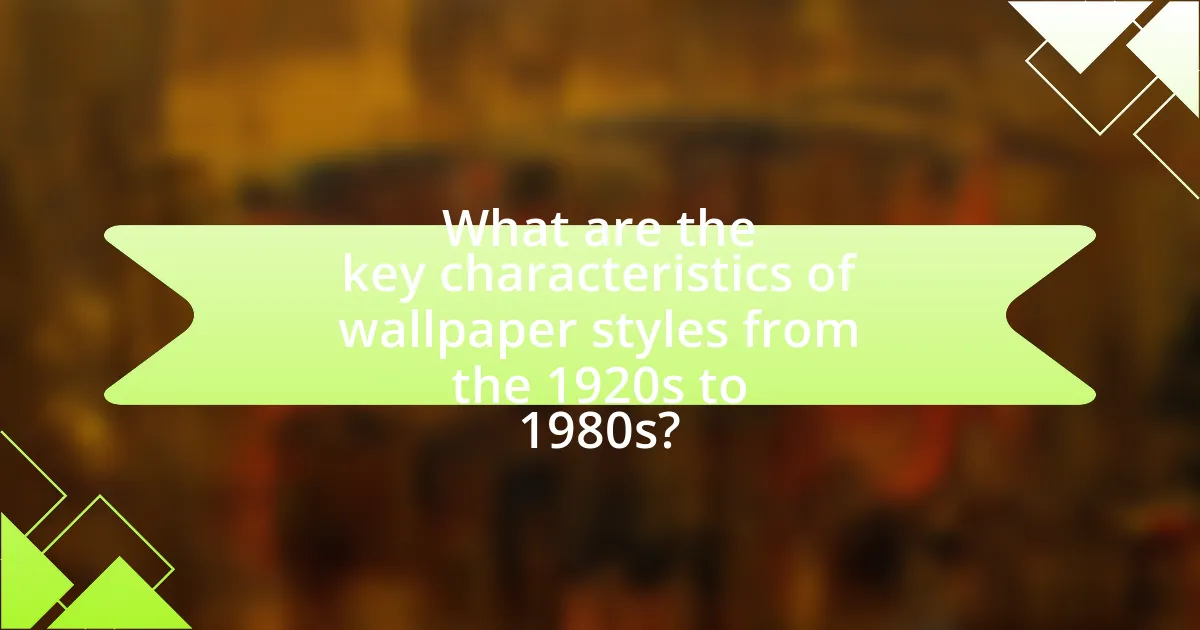 What are the key characteristics of wallpaper styles from the 1920s to 1980s?