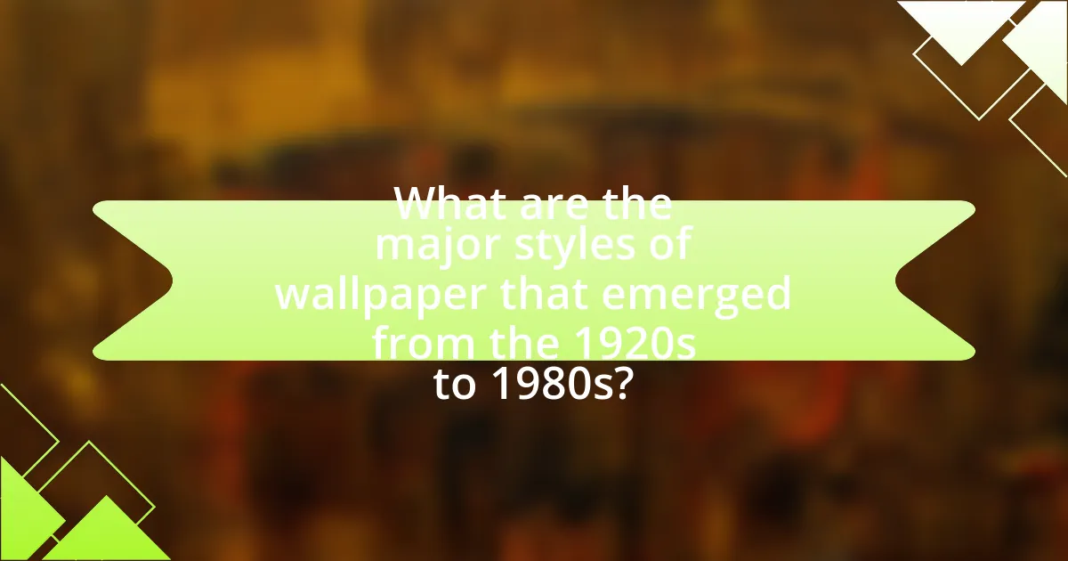 What are the major styles of wallpaper that emerged from the 1920s to 1980s?
